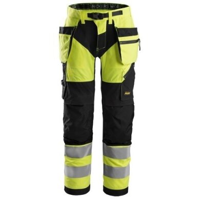 SNICKERS WORKWEAR Hi-Vis FlexiWork 6932 darba bikses ar karājamām kabatām, 2. klase SNICKERS WORKWEAR Hi-Vis FlexiWork 6932 darba bikses ar karājamām kabatām, 2. klase