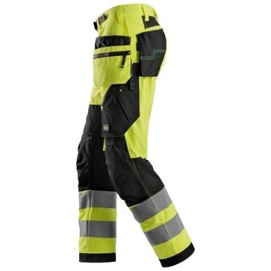SNICKERS WORKWEAR Hi-Vis FlexiWork 6932 darba bikses ar karājamām kabatām, 2. klase 2