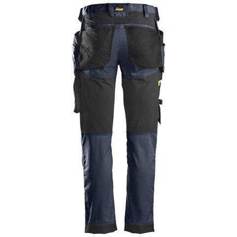 Darba bikses no elastīga auduma, ar karājamām kabatām SNICKERS WORKWEAR 6241 AllroundWork, tumši zilas 1