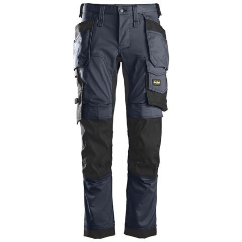 Darba bikses no elastīga auduma, ar karājamām kabatām SNICKERS WORKWEAR 6241 AllroundWork, tumši zilas