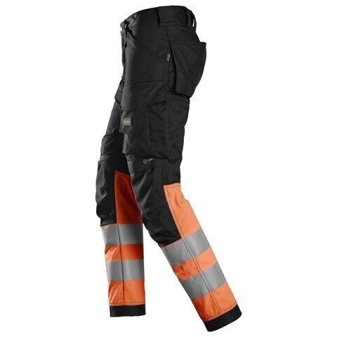 SNICKERS WORKWEAR 6334 darba bikses ar Hi-Vis aizsardzību uz kājām, 1. klase, melnas/oranžas 2 SNICKERS WORKWEAR 6334 darba bikses ar Hi-Vis aizsardzību uz kājām, 1. klase, melnas/oranžas 2