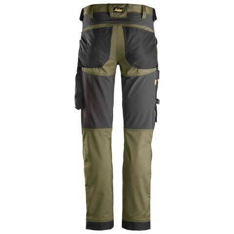 SNICKERS WORKWEAR AllroundWork 6341 elastīgas darba bikses, haki krāsā 1 SNICKERS WORKWEAR AllroundWork 6341 elastīgas darba bikses, haki krāsā 1