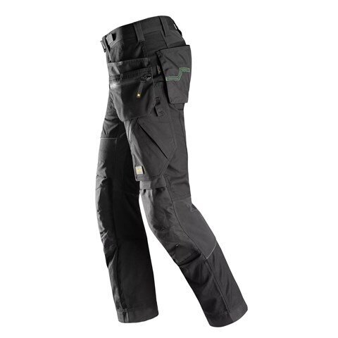 SNICKERS WORKWEAR FlexiWork 6902 darba bikses ar piekarināmām kabatām, melnas 2