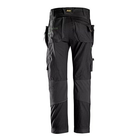 SNICKERS WORKWEAR FlexiWork 6902 darba bikses ar piekarināmām kabatām, melnas 1