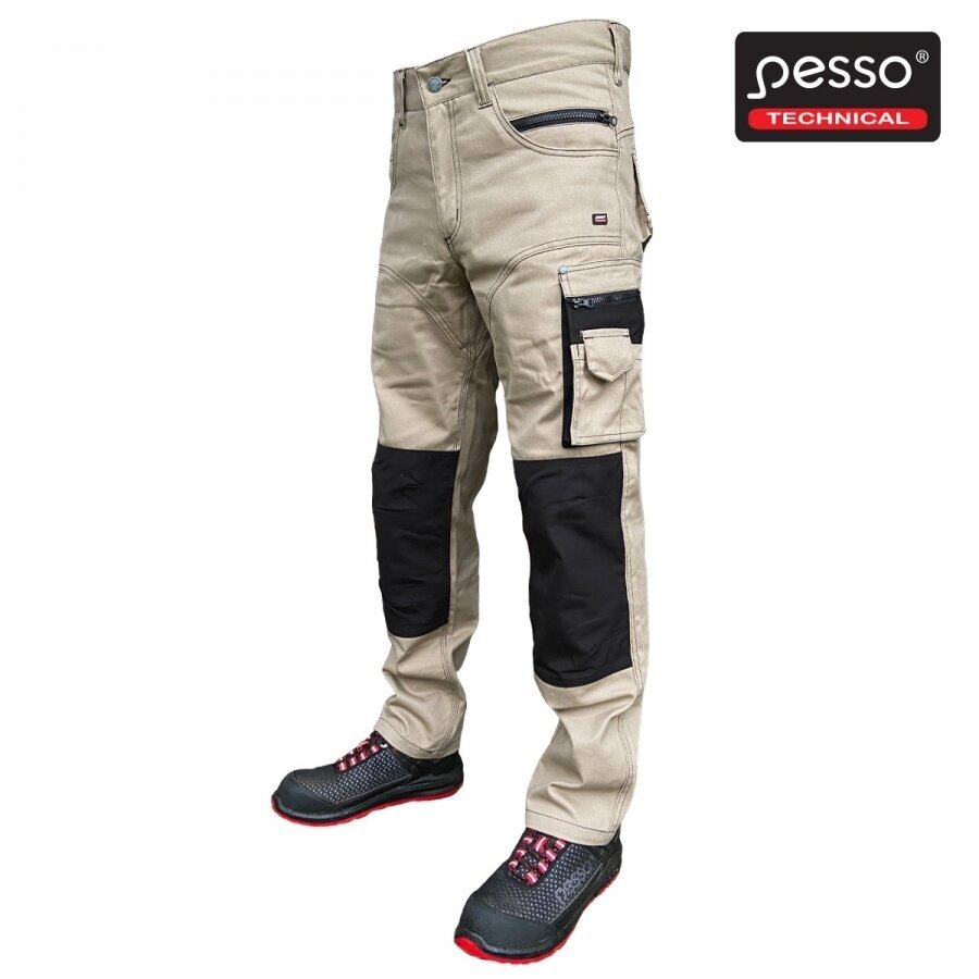 Darba bikses Pesso KDBZ no CVC 320 auduma, bēšā krāsā Darba bikses Pesso KDBZ no CVC 320 auduma, bēšā krāsā