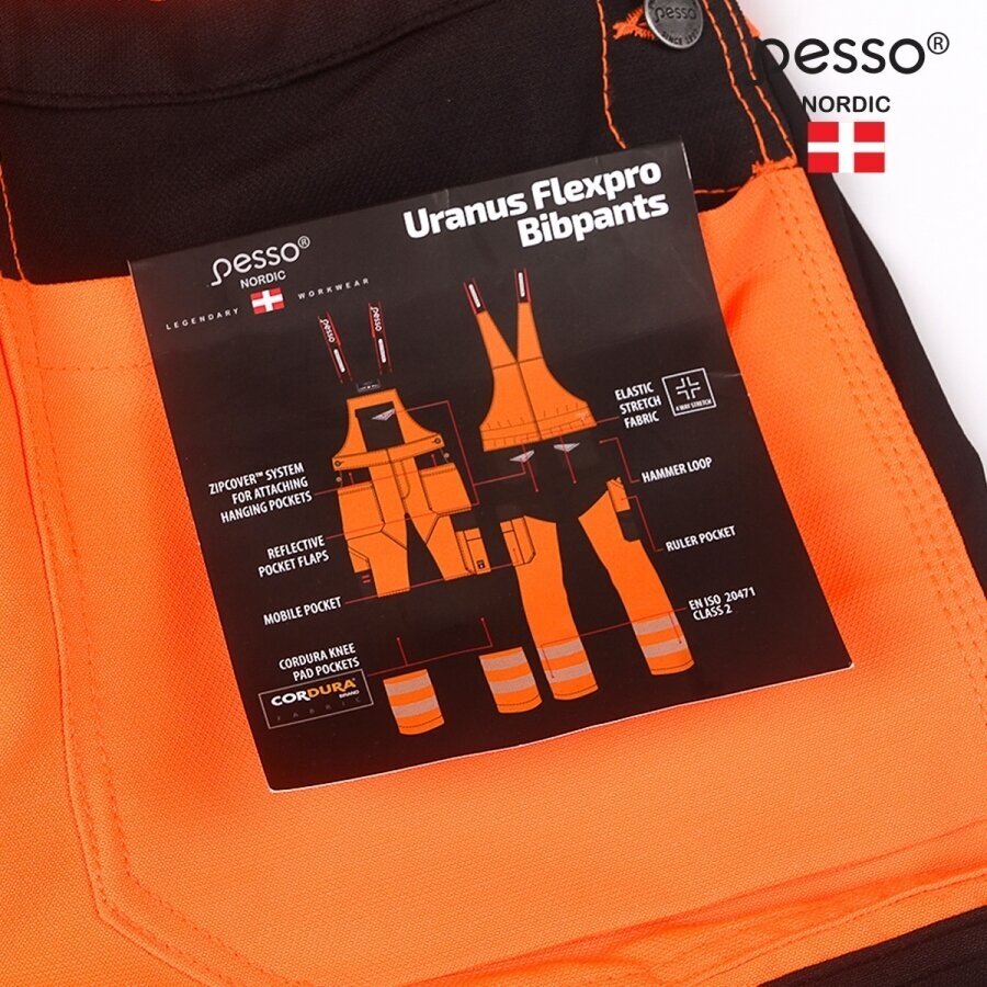 Darbo puskombinezonis Pesso DP135OR URANUS Flexpro, oranžinis 7 Darbo puskombinezonis Pesso DP135OR URANUS Flexpro, oranžinis 7
