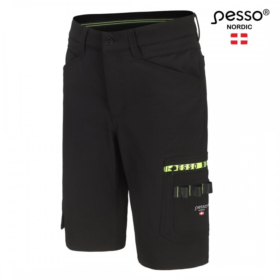 Darbo šortai Pesso Mercury Stretch KS145B iš tvirto nailoninio audinio su elastanu, juodi Darbo šortai Pesso Mercury Stretch KS145B iš tvirto nailoninio audinio su elastanu, juodi