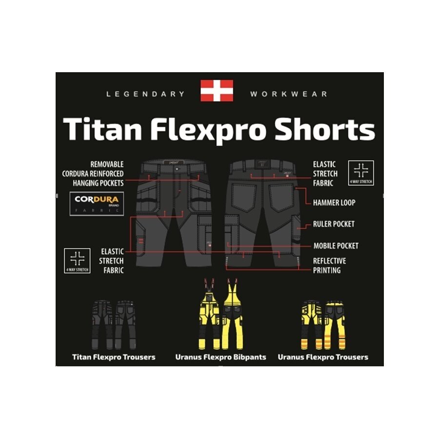 Darba šorti Pesso TITAN Flexpro, pelēki 3 Darba šorti Pesso TITAN Flexpro, pelēki 3