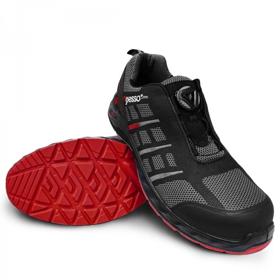 Darba zābaki Pesso Bristol_FIT S1P SRC ar Boa aizdari, sarkani