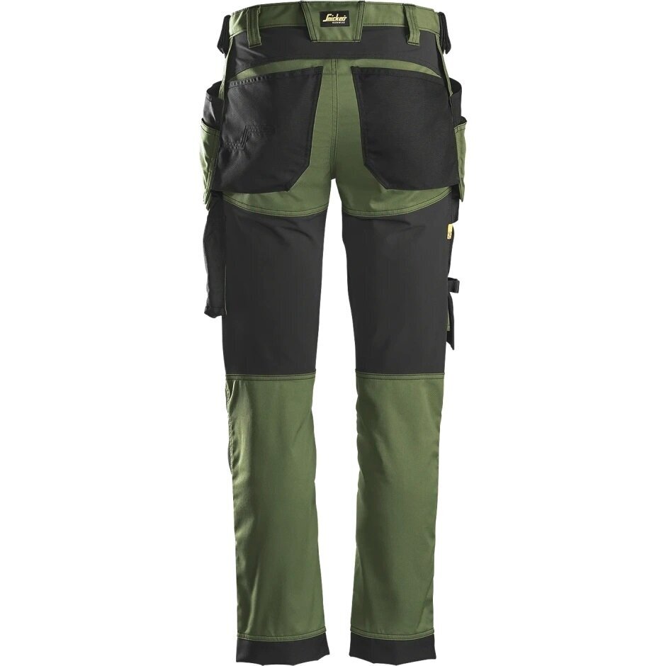 Darba bikses no elastīga auduma ar iekarināmām kabatām SNICKERS WORKWEAR AllroundWork, haki 3