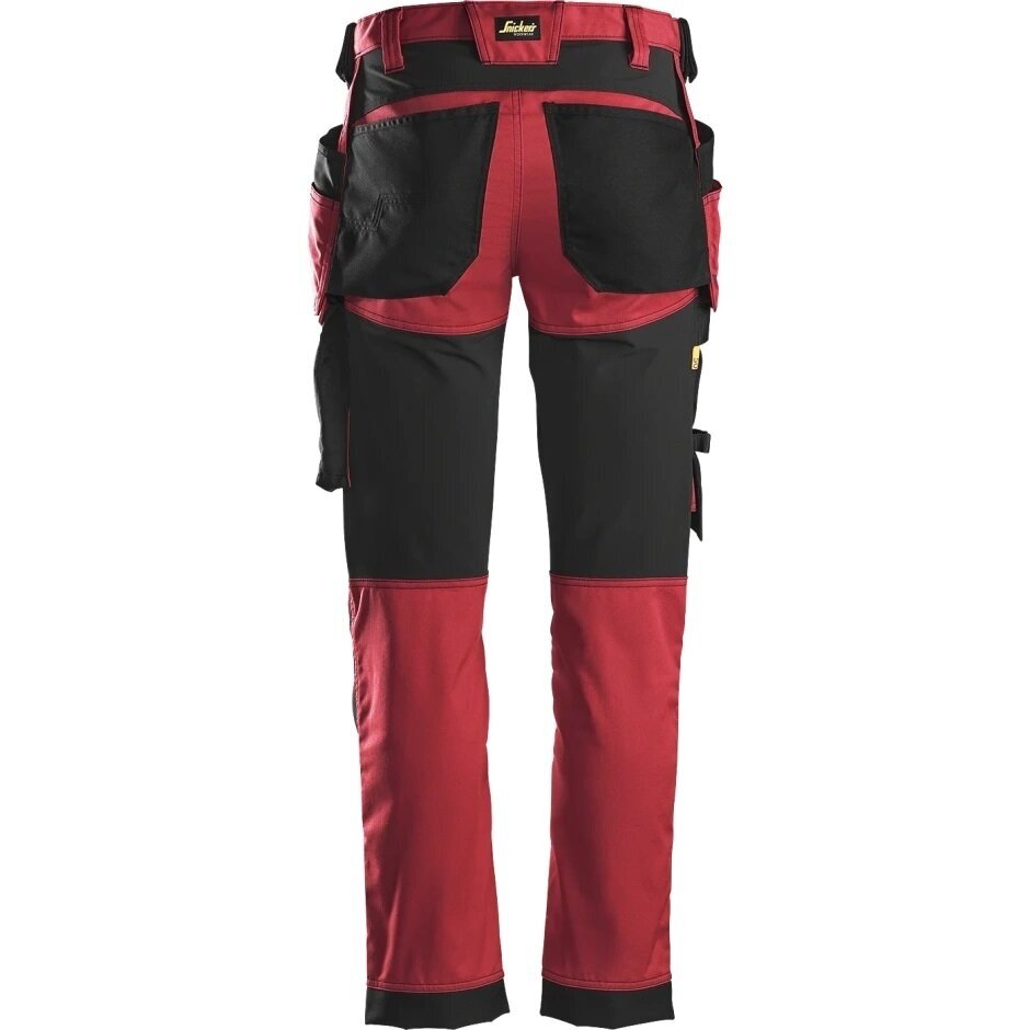 Darba bikses no elastīga auduma ar iekarināmām kabatām SNICKERS WORKWEAR AllroundWork, sarkanas 3 Darba bikses no elastīga auduma ar iekarināmām kabatām SNICKERS WORKWEAR AllroundWork, sarkanas 3