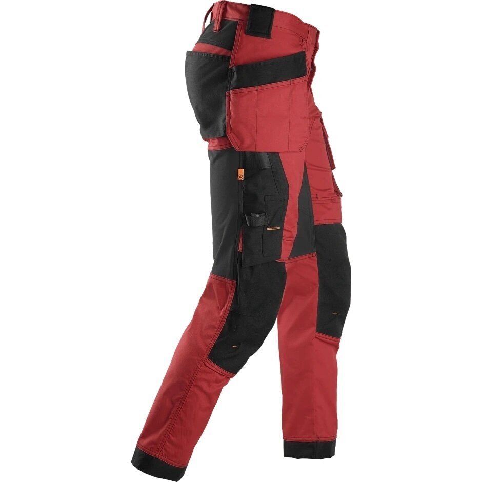 Darba bikses no elastīga auduma ar iekarināmām kabatām SNICKERS WORKWEAR AllroundWork, sarkanas 1 Darba bikses no elastīga auduma ar iekarināmām kabatām SNICKERS WORKWEAR AllroundWork, sarkanas 1