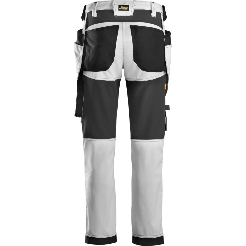 Darba bikses no elastīga auduma, ar iekarināmām kabatām SNICKERS WORKWEAR AllroundWork White 3 Darba bikses no elastīga auduma, ar iekarināmām kabatām SNICKERS WORKWEAR AllroundWork White 3