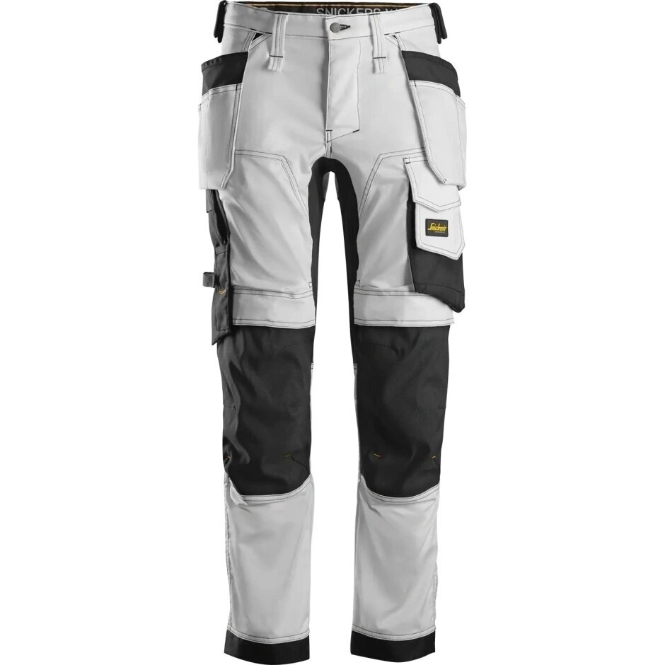 Darba bikses no elastīga auduma, ar iekarināmām kabatām SNICKERS WORKWEAR AllroundWork White Darba bikses no elastīga auduma, ar iekarināmām kabatām SNICKERS WORKWEAR AllroundWork White
