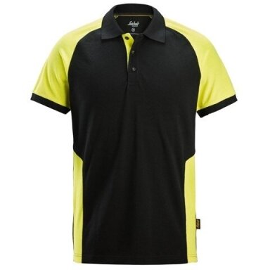 Divkrāsu SNICKERS WORKWEAR 2750 polo krekls, melna/dzeltena