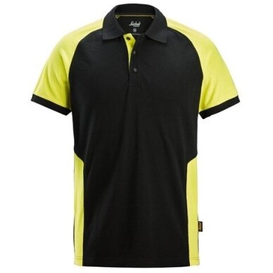 Divkrāsu SNICKERS WORKWEAR 2750 polo krekls, melna/dzeltena