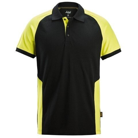 Divkrāsu SNICKERS WORKWEAR 2750 polo krekls, melna/dzeltena