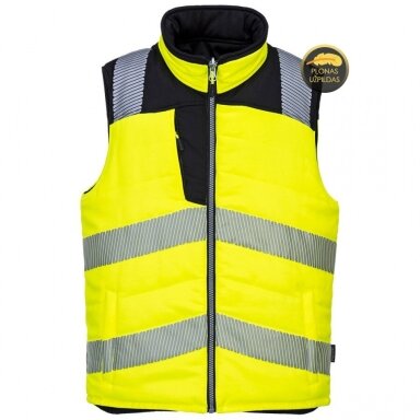 Divpusēja, izolēta Softshell veste Bosafety CANVAS Hi-Vis, 2. redzamības klase
