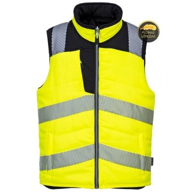 Divpusēja, izolēta Softshell veste Bosafety CANVAS Hi-Vis, 2. redzamības klase