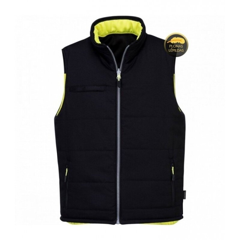 Divpusēja, izolēta Softshell veste Bosafety CANVAS Hi-Vis, 2. redzamības klase 1