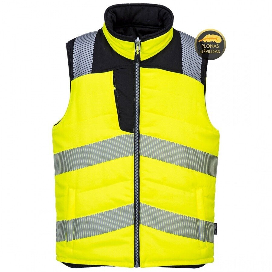 Divpusēja, izolēta Softshell veste Bosafety CANVAS Hi-Vis, 2. redzamības klase