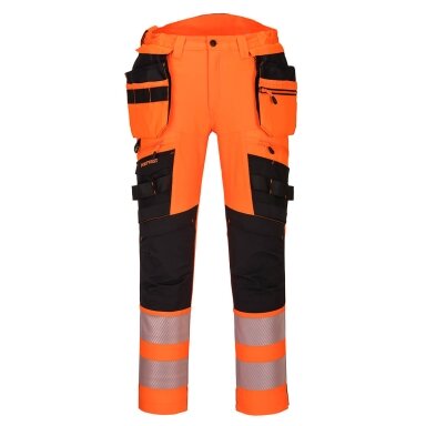 PORTWEST DX442 augstas redzamības bikses ar noņemamām kabatām