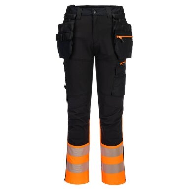 PORTWEST DX457 augstas redzamības darba bikses ar noņemamām kabatām