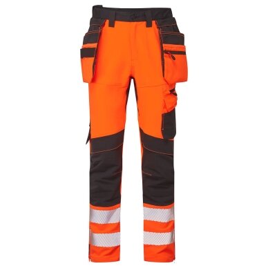 PORTWEST DX454 augstas redzamības darba bikses ar noņemamām kabatām