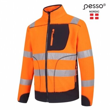 Džemperis Pesso FL02OR Fleece oranžinis, mėlynas Džemperis Pesso FL02OR Fleece oranžinis, mėlynas