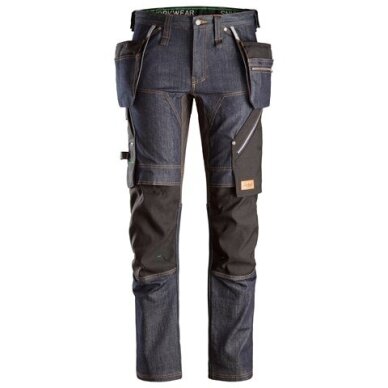 SNICKERS WORKWEAR FlexiWork 6955 džinsu darba bikses ar karājamām kabatām