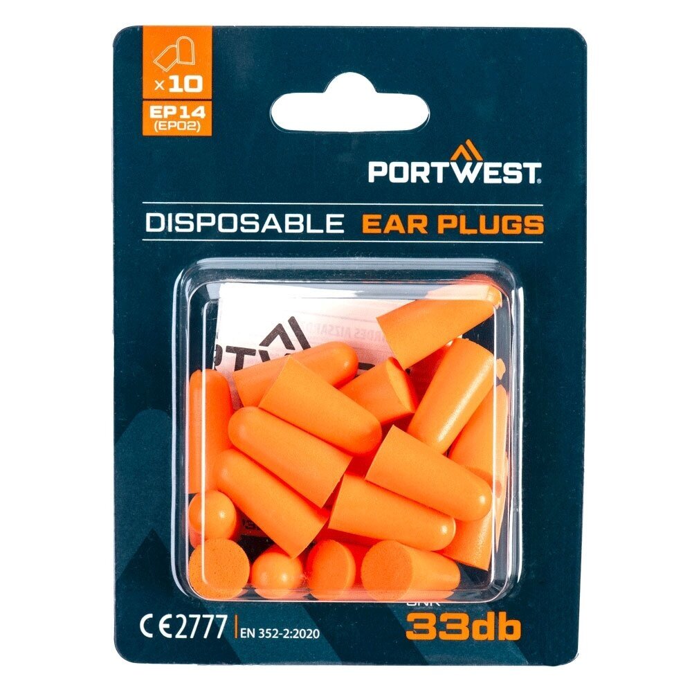 PU putu ausu aizbāžņi PORTWEST EP14 blisteriepakojumā (10 pāri) PU putu ausu aizbāžņi PORTWEST EP14 blisteriepakojumā (10 pāri)