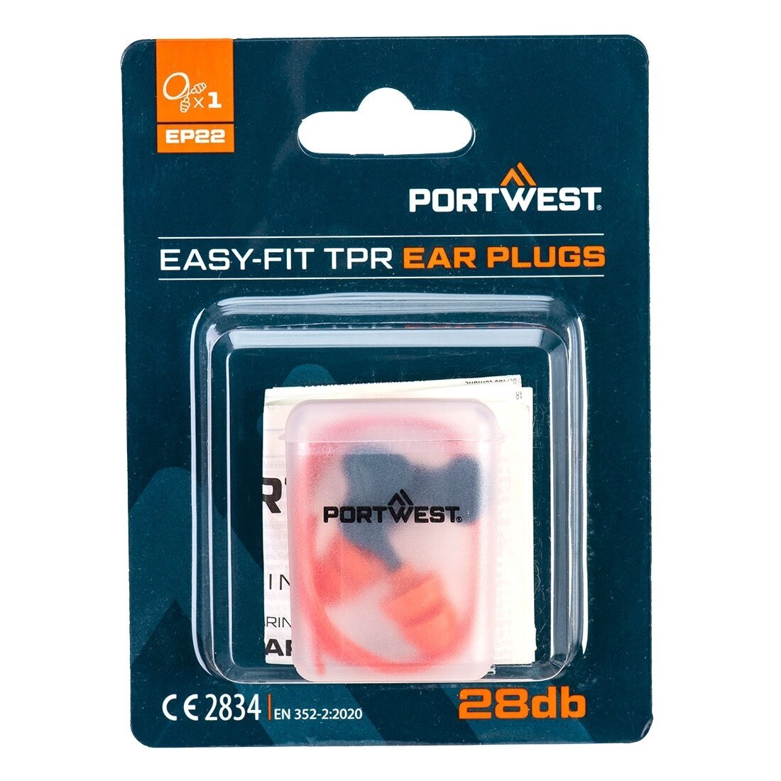 PORTWEST EP22 ausu aizbāžņi ar vadu un uzglabāšanas kasti (1 pāris) PORTWEST EP22 ausu aizbāžņi ar vadu un uzglabāšanas kasti (1 pāris)