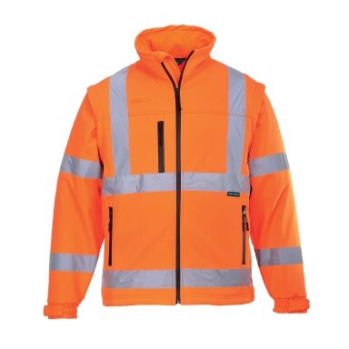 Augstas redzamības ūdensnecaurlaidīga PORTWEST ES428 SOFTSHELL jaka