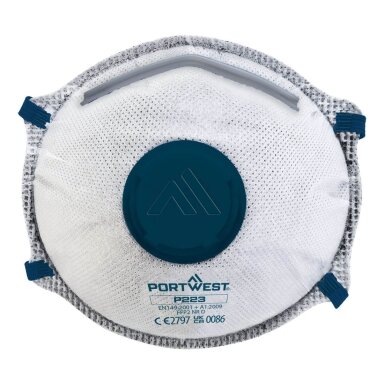 FFP2 respirators PORTWEST P223 ar oglekļa šķiedru un vārstu
