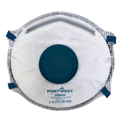 FFP2 respirators PORTWEST P223 ar oglekļa šķiedru un vārstu FFP2 respirators PORTWEST P223 ar oglekļa šķiedru un vārstu