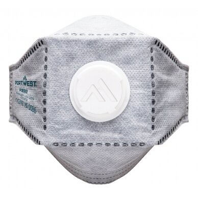 FFP2 dzīvoklis Portwest P392 salokāmo vārstu respirators, 10 gab. FFP2 dzīvoklis Portwest P392 salokāmo vārstu respirators, 10 gab.