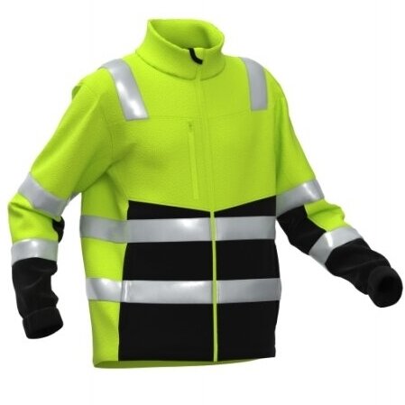 Flīsa džemperis FLEECE-FIT-C2-0402 ar atstarojošām svītrām, labi redzamām detaļām un augstu apkakli. 1