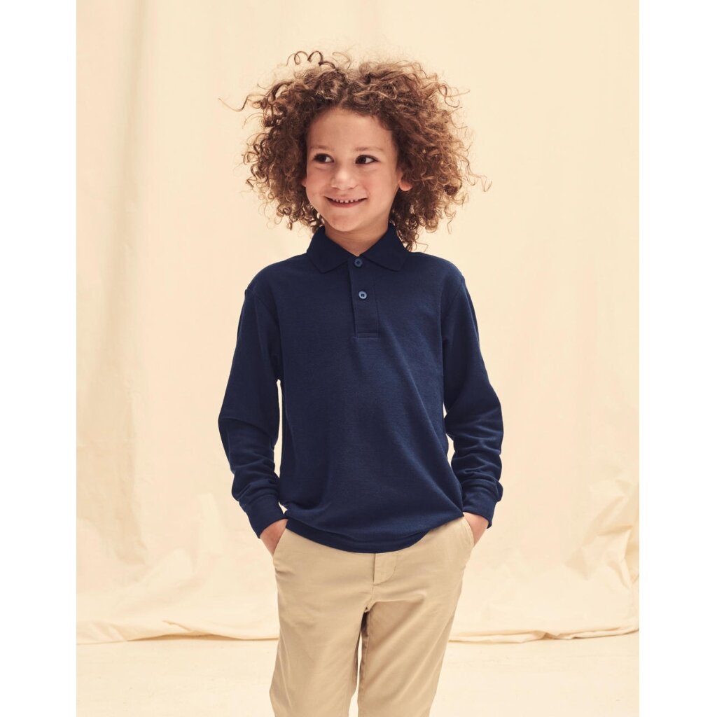 Fruit of the Loom 63-201-0 bērnu polo krekls ar garām piedurknēm 1 Fruit of the Loom 63-201-0 bērnu polo krekls ar garām piedurknēm 1