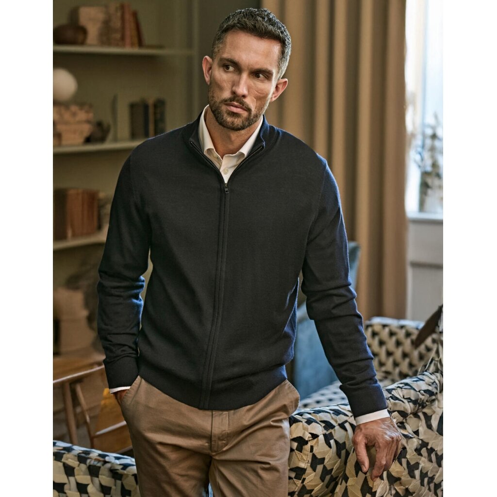 Merino vilnas Tee Jays 6012 džemperis ar rāvējslēdzēju