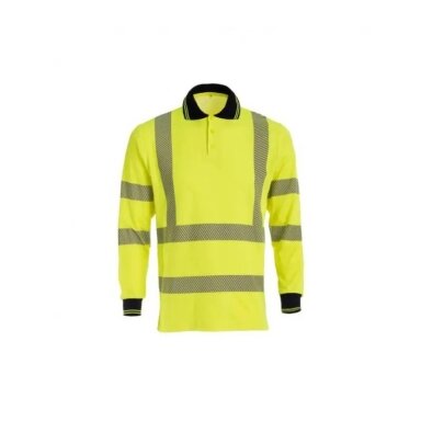 Labi redzams POLO krekls BoSafety TS-S271GP ar garām piedurknēm Hi-Vis Yellow