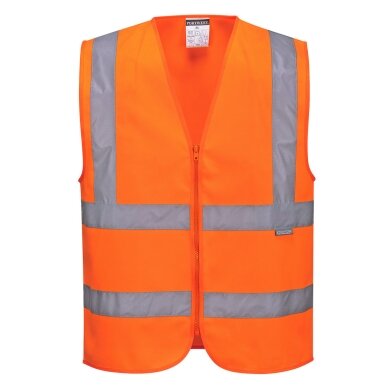 PORTWEST C375 augstas redzamības veste ar atstarojošu lenti un rāvējslēdzēju PORTWEST C375 augstas redzamības veste ar atstarojošu lenti un rāvējslēdzēju