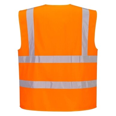 PORTWEST C375 augstas redzamības veste ar atstarojošu lenti un rāvējslēdzēju 1