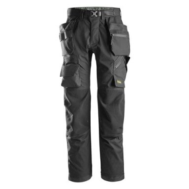 Grīdas segums SNICKERS WORKWEAR FlexiWork 6923 bikses ar karājamām kabatām, melnas