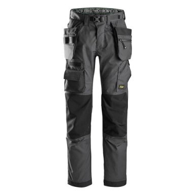 Grīdas segums SNICKERS WORKWEAR FlexiWork 6923 bikses ar karājamām kabatām, tumši pelēkas