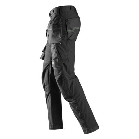 Grīdas segums SNICKERS WORKWEAR FlexiWork 6923 bikses ar karājamām kabatām, melnas 3