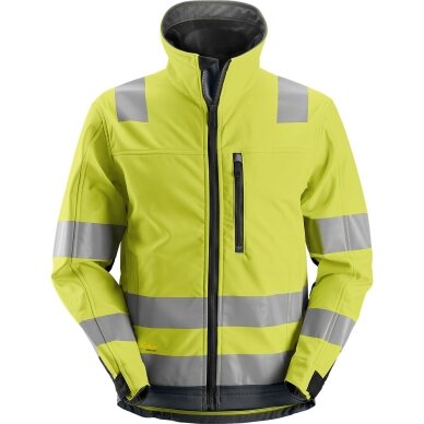 Jaka Hi-Vis AllroundWork SoftShell SNICKERS WORKWEAR, 3. klase dzeltena Jaka Hi-Vis AllroundWork SoftShell SNICKERS WORKWEAR, 3. klase dzeltena