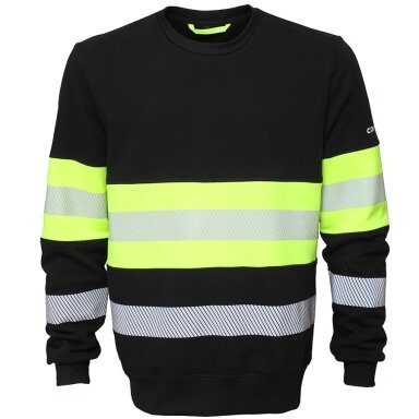 Džemperis BoSafety ML-ONYX-C1-0204 Augstas redzamības, melns/dzeltens