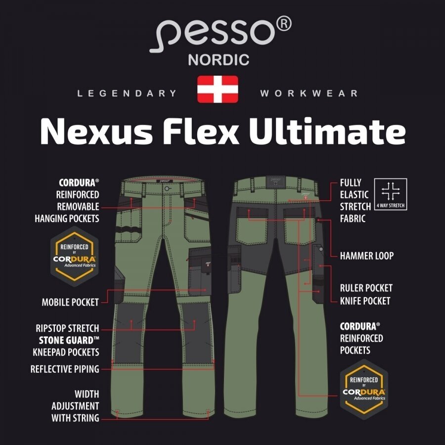 Bikses Pesso NEXUS 185, olīvzaļa 4 Bikses Pesso NEXUS 185, olīvzaļa 4