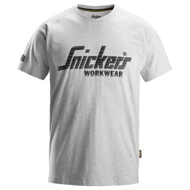 Kokvilnas SNICKERS WORKWEAR 2590 T-krekls ar logotipu, pelēks