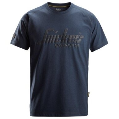Kokvilnas SNICKERS WORKWEAR 2590 T-krekls ar logotipu, zils